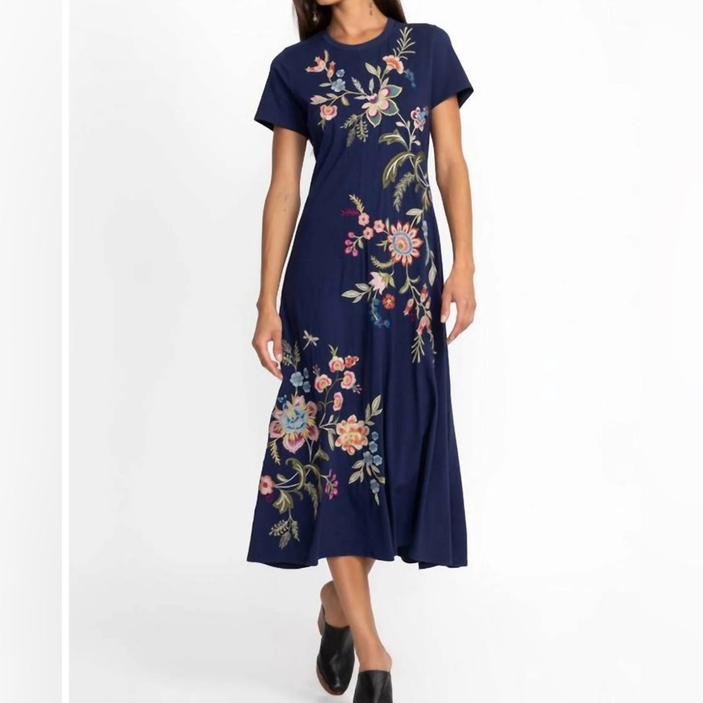 Johnny Was Crew Neck Swing Dress Julianna